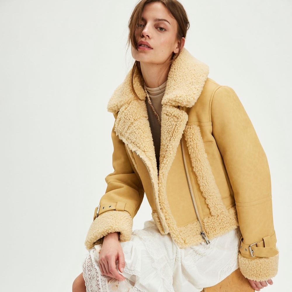 NWT APPARIS FREE PEOPLE JAY SUPPLE SANS LEATHER BONDED COAT - Picture 7 of 7